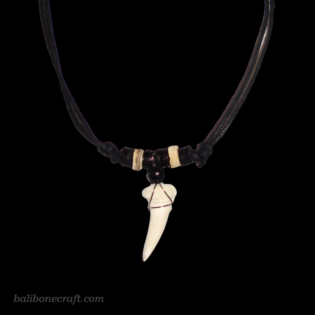 shark teeth necklace produced by Bali bone craft