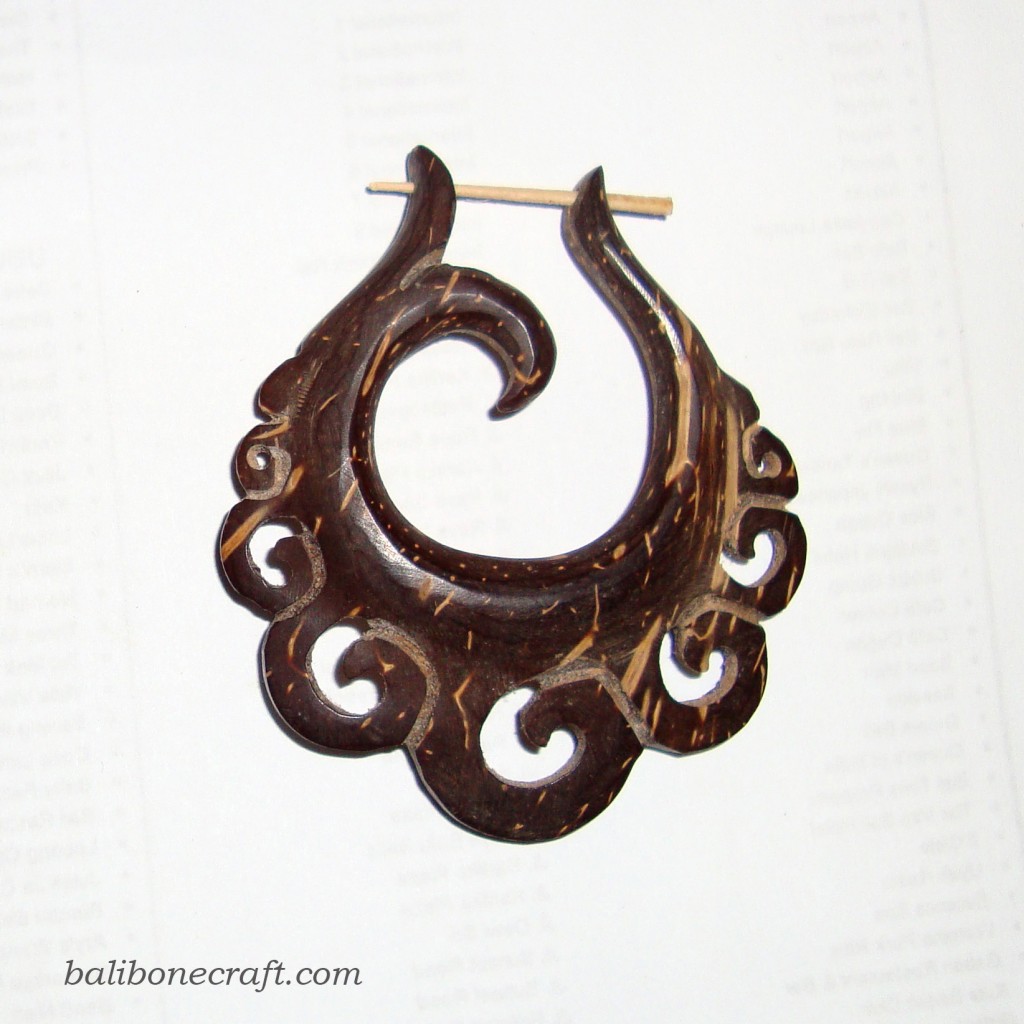 natural piercing made from cocoshell produced by Bali bone craft