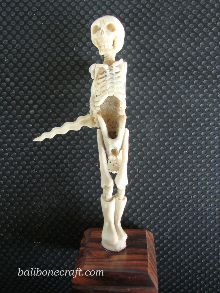 Skull with knife made from deer antelier produced by Bali bone craft the best Bali products made of bone 