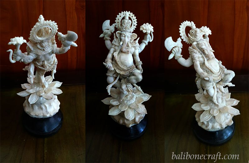 ganesha made from moose horn produced by Bali bone craft the best bone carving production